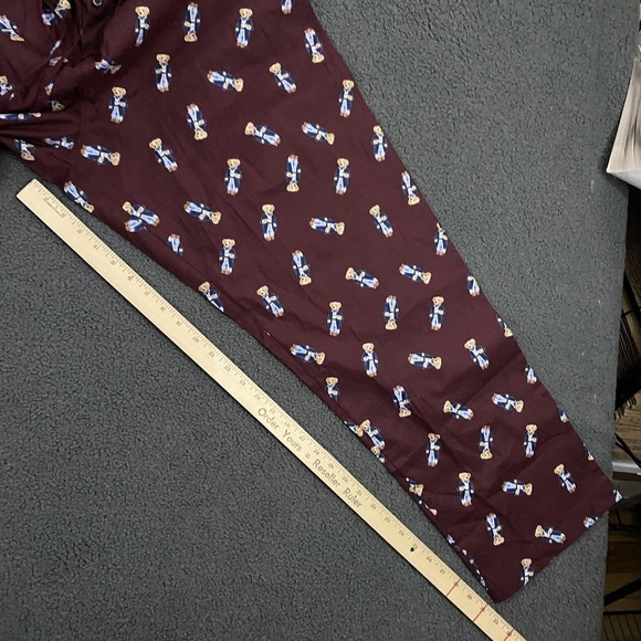 Polo Ralph Lauren Pajama Pants Mens Large Red Bear AOP Print Cotton Sleepwear - Picture 6 of 7